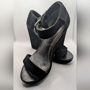 Charles by Charles David Suede Black Wedges
